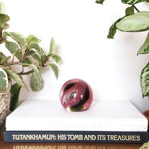 Glass Ball With Controlled Bubbles Paperweight, Caithness Momentum